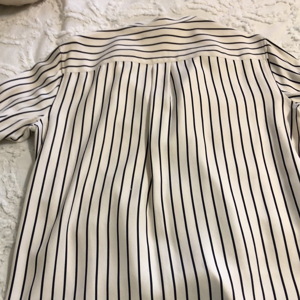 Lauren Ralph Lauren Cream and Black Striped Blouse - Picture 4 of 4
